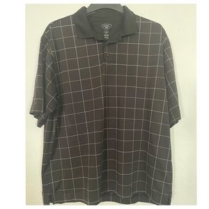 Haggar Cool 18 Performance Polo Shirt Men's XL Short Sleeve Black Polyester.